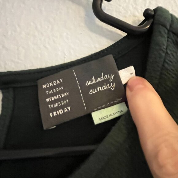 Saturday Sunday Anthropologie Green Sleeveless Bodycon Mini Dress Size Small - Picture 6 of 10